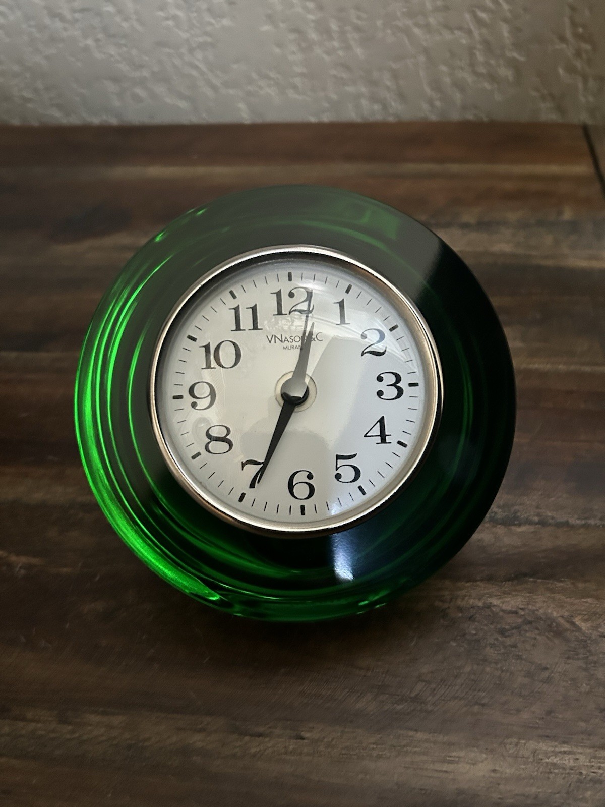 V. Nason & C. Murano Glass Ashtray With Murano Clock Insert