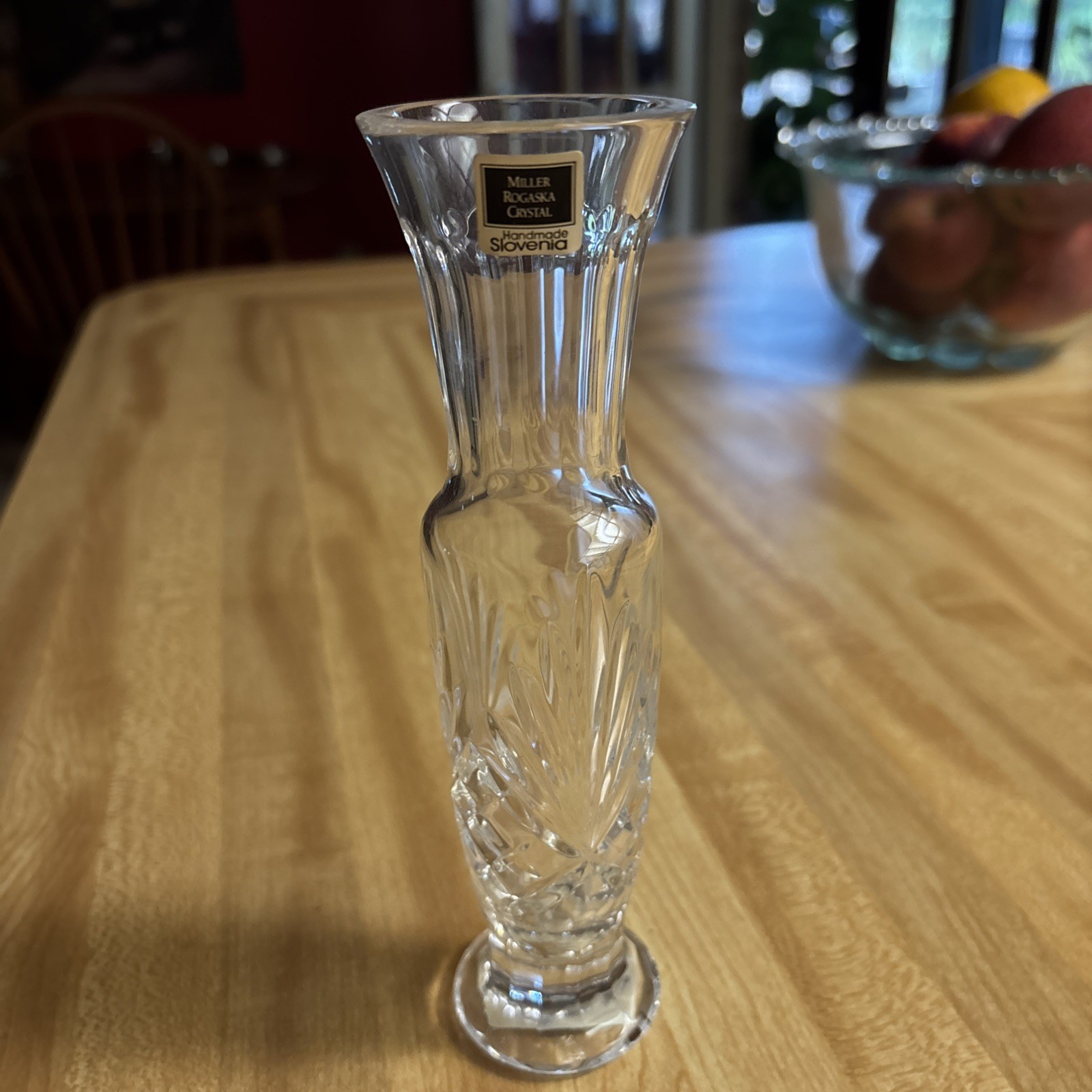 Lead Crystal Vase Miller Rogaska Covington Richmond Clear Slovenia 7.5”