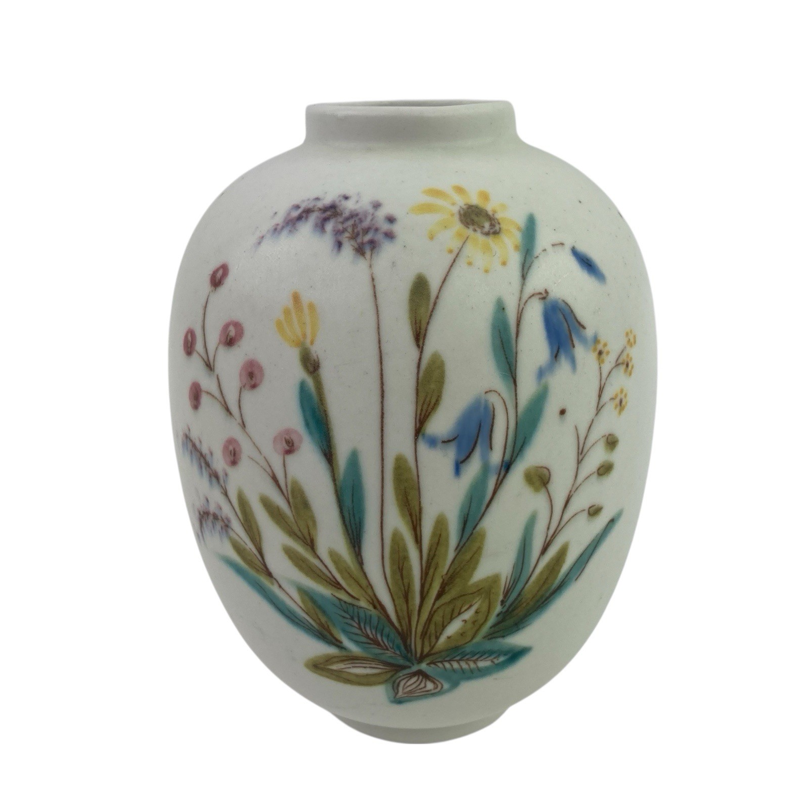 Rorstrand Round Vase 6” by Lars Thoren Meadow Flowers Made in Sweden MCM