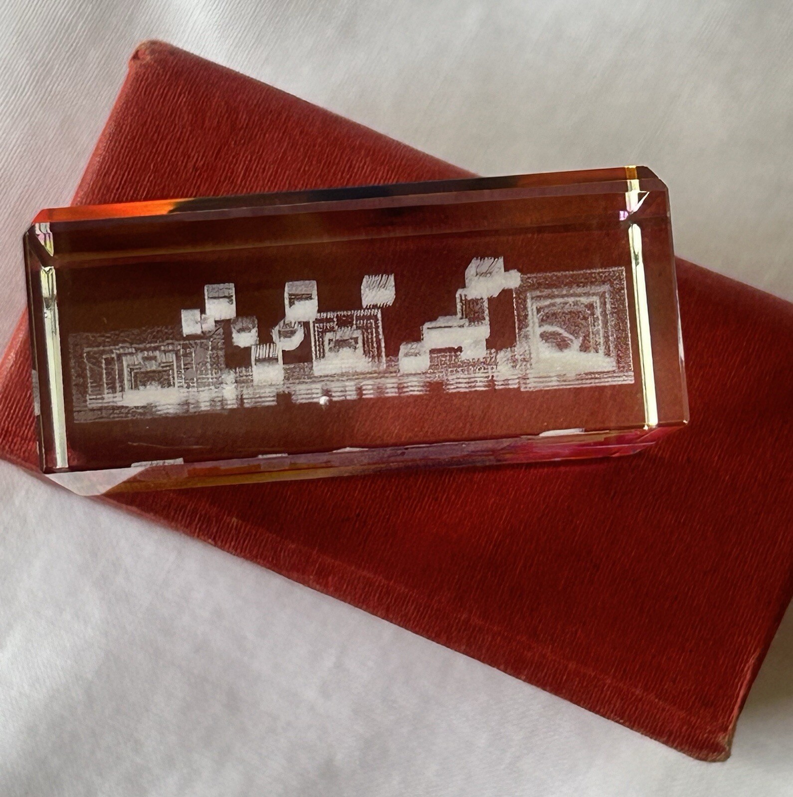 New York City Skyline 3D Clear Acrylic Paperweight. 1.5’X2’ #A90
