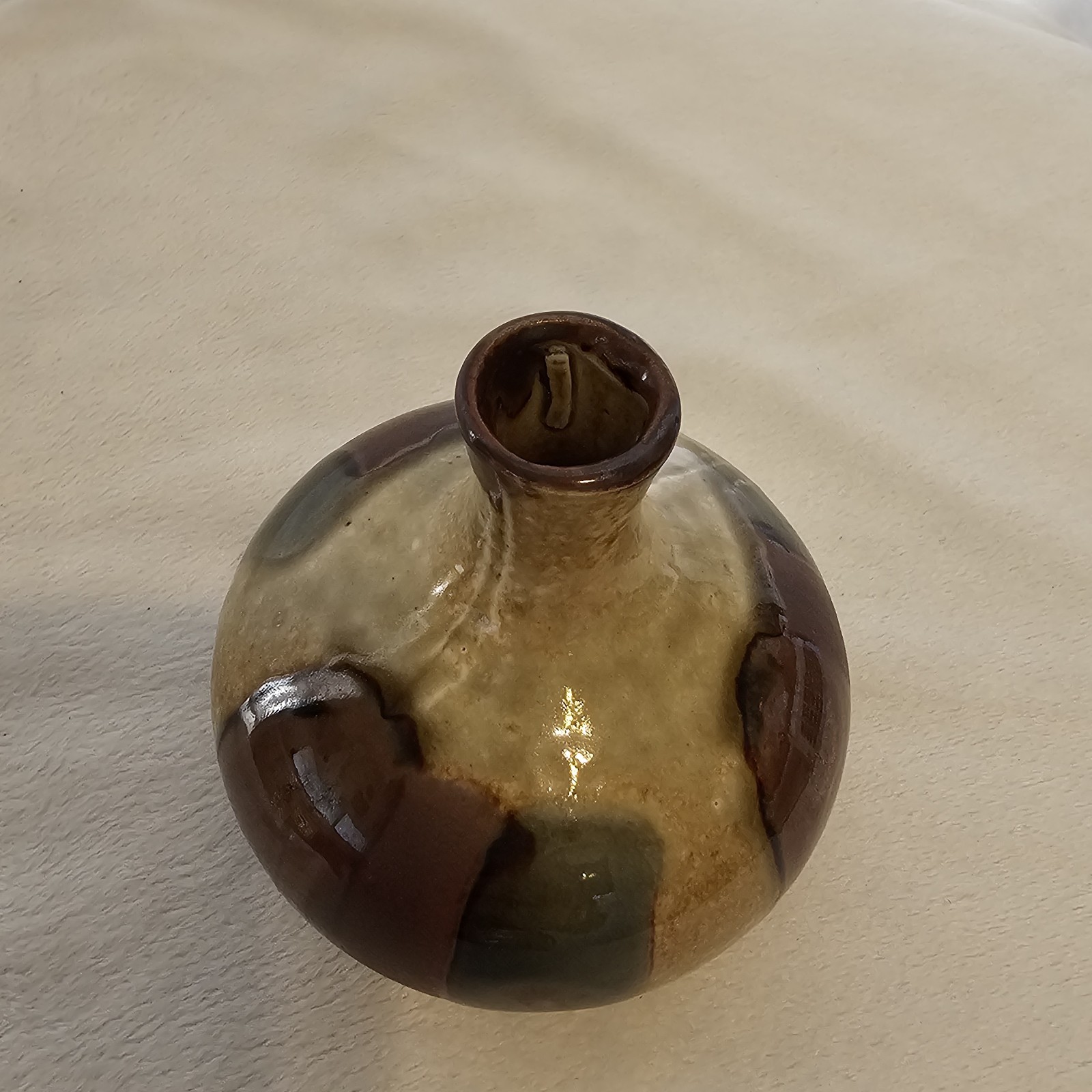 Vintage Napcoware Drip Glaze Multicolor Bud Vase. Made In Japan. 3.25×3.25 In.