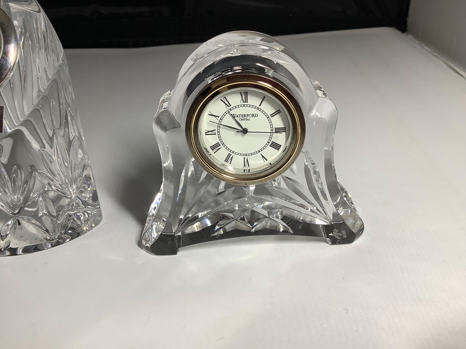 Lot of 8 Crystal Clocks 6 Waterford, 1 Marquis, 1 Christian Dior Collection
