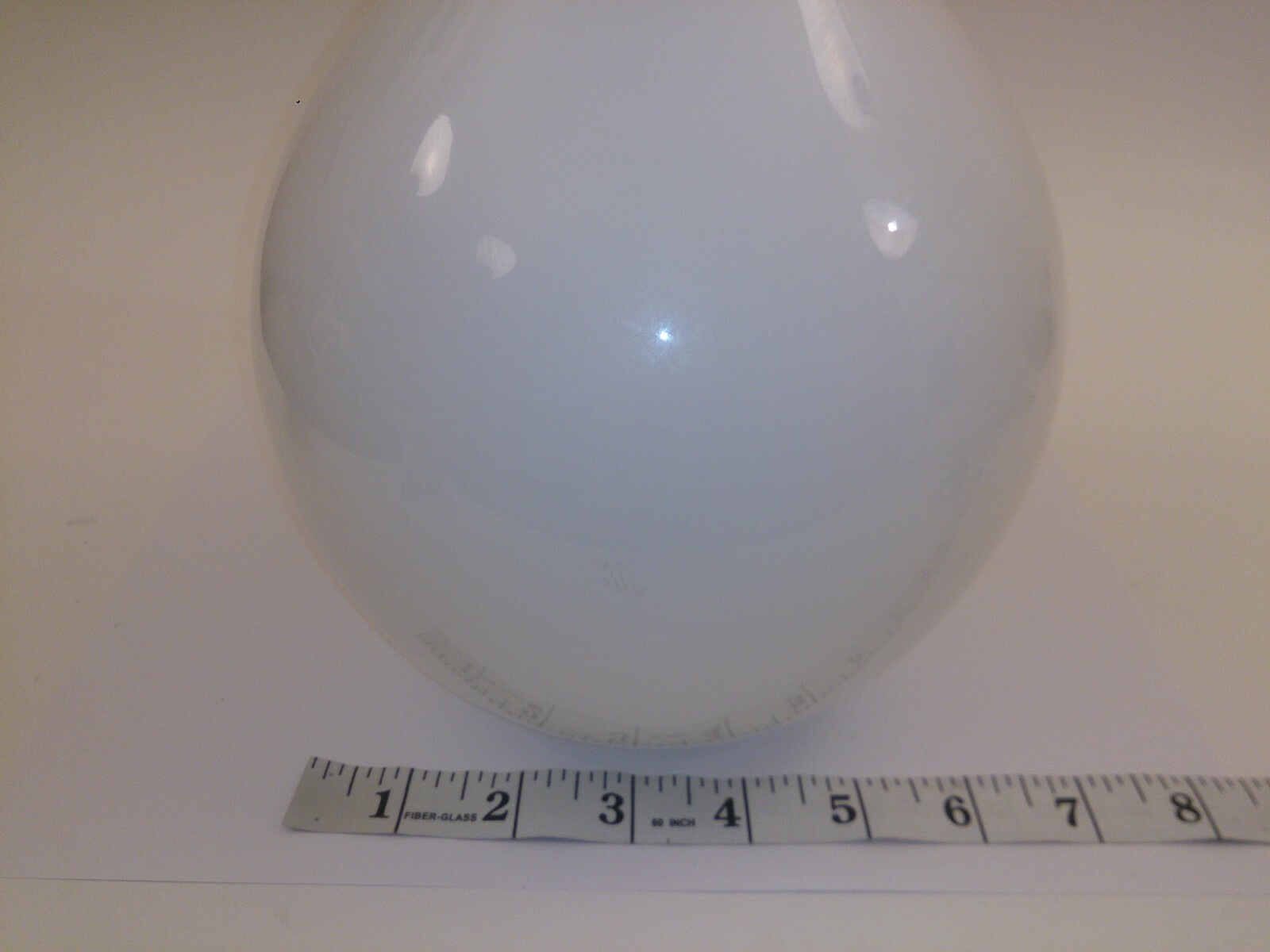 Tarnowiec Retro Design Hand Made Blown Glass White Vase Poland Polish Art