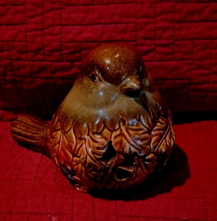 Multi colored glazed Ceramic bird