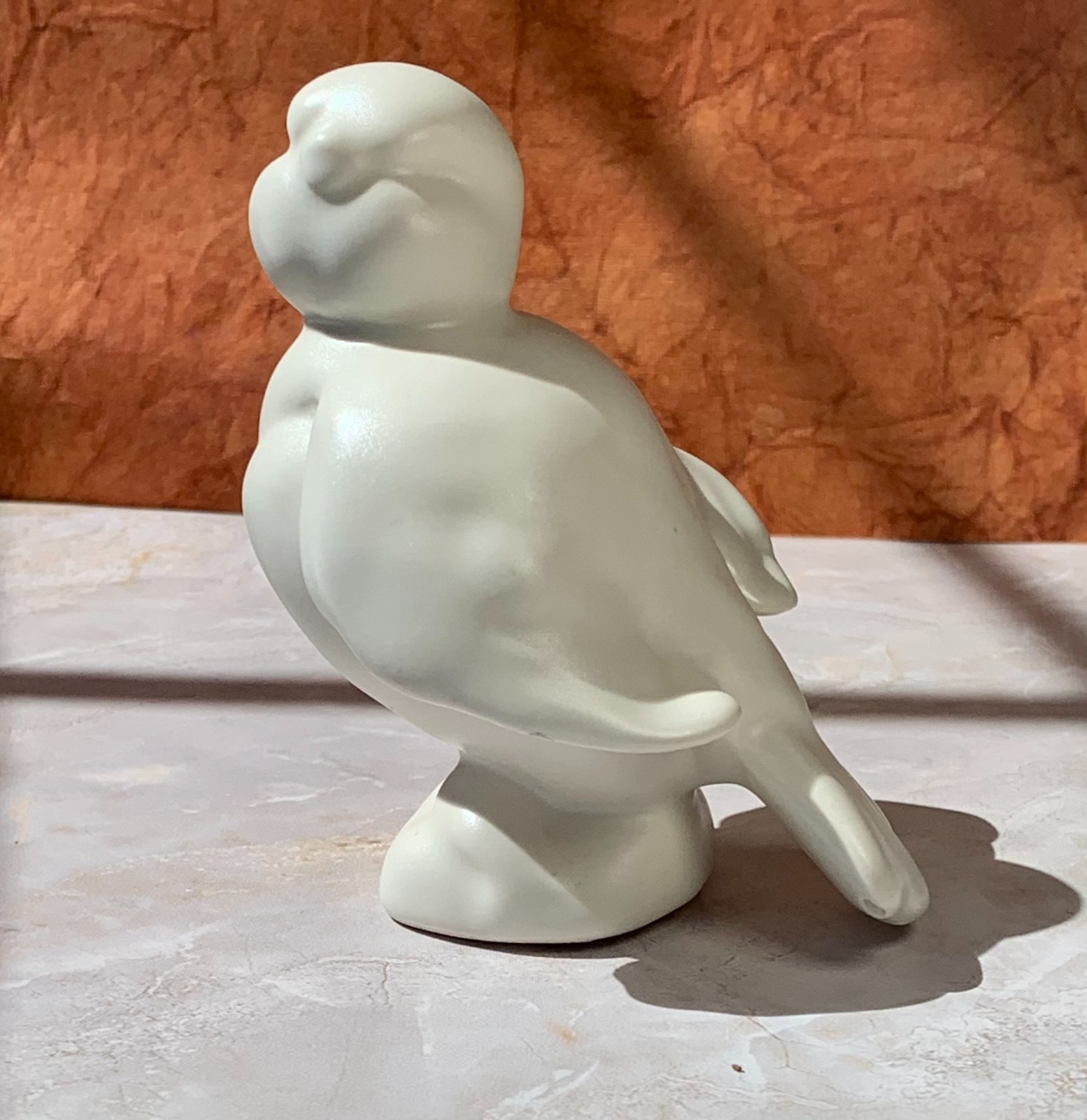 Vintage Kay Finch Pottery – White Baby Love Bird Animal Figurine, signed