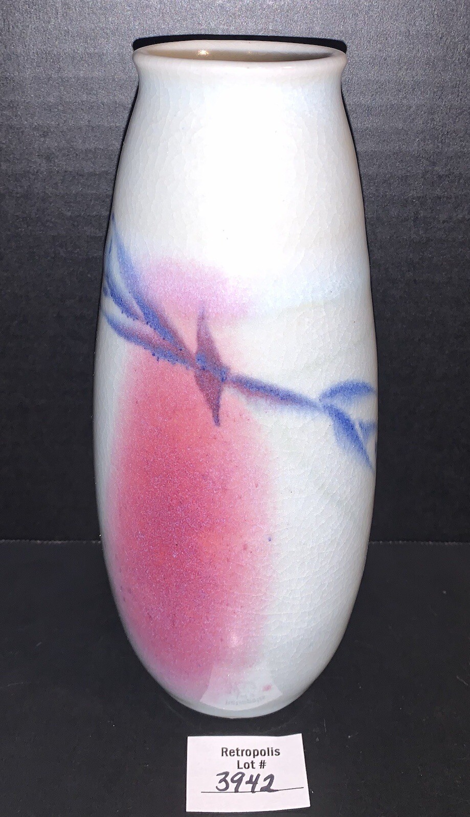 Hanlin Pottery Vase Pink & Blue Hand Thrown Contemporary