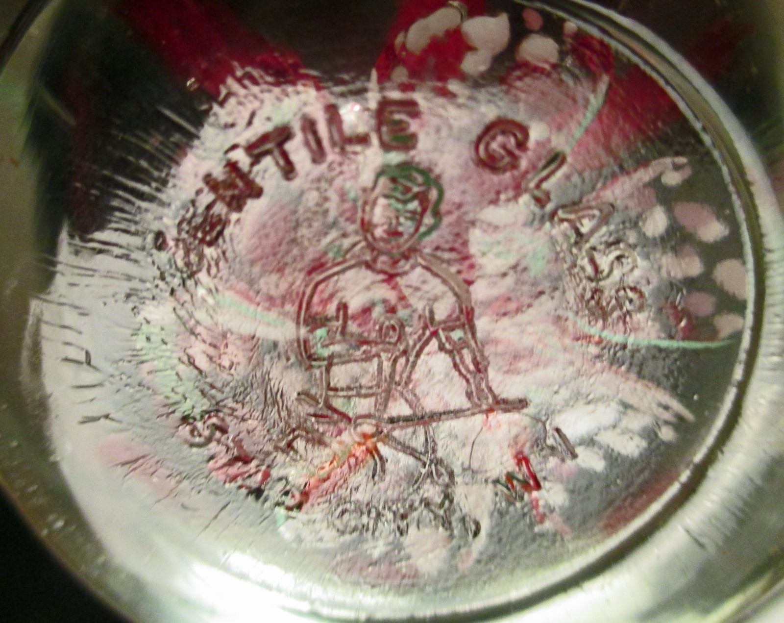 Gentile Glass Marked Floral Paperweight 3 ½” Made by glass artist, John Gentile