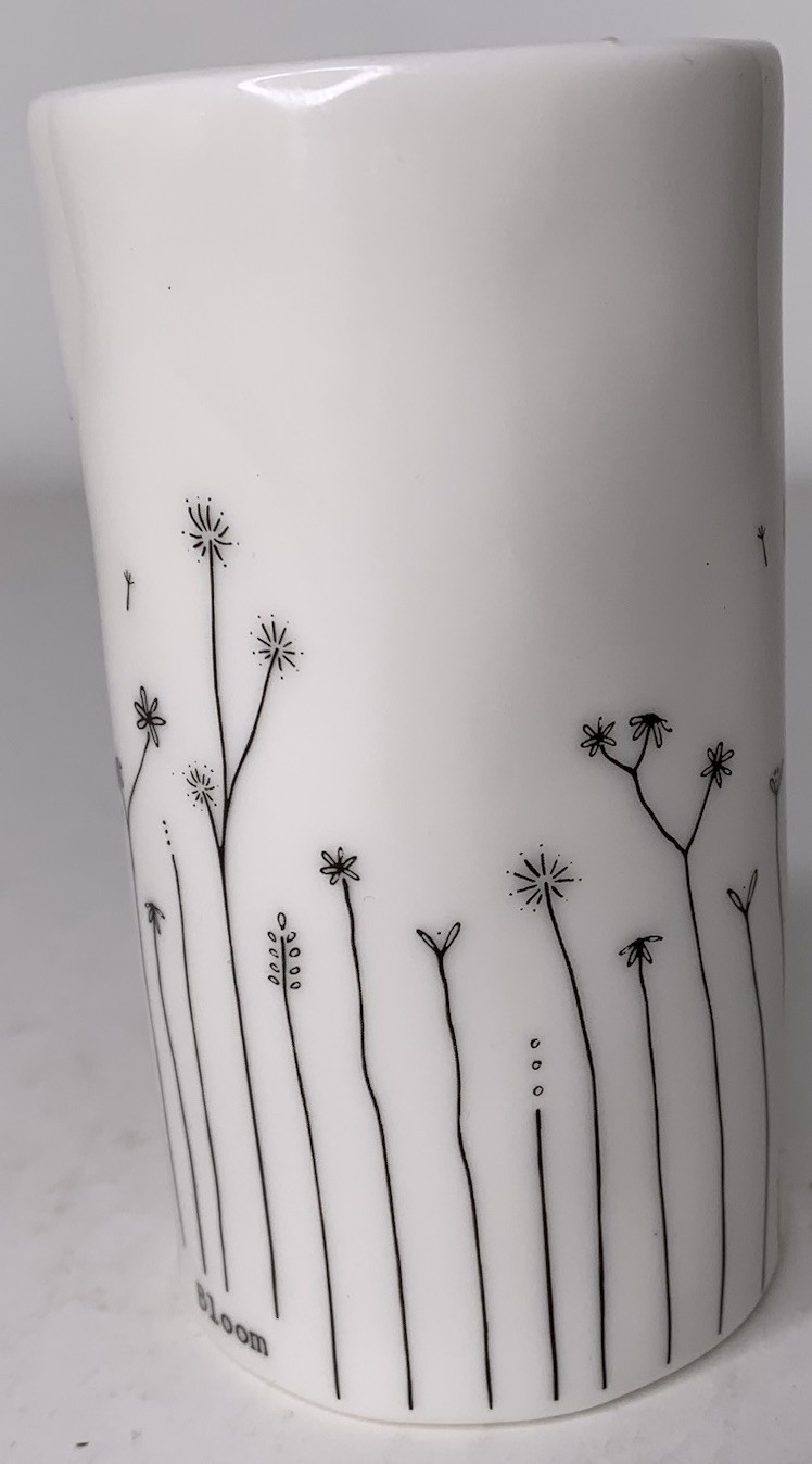 East of India Bloom Adorable Floral Bud Vase Delicate Wildflower Motif 3.5″ Tall