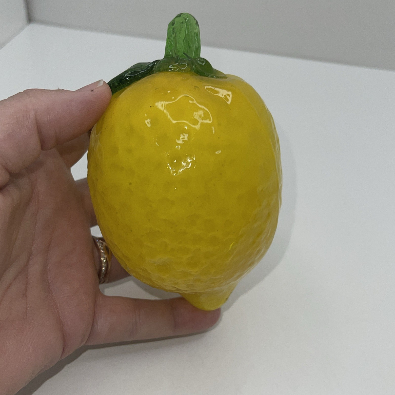 Vintage Murano Style Art Glass Fruit Hand Blown 3 Lemons 1 Orange
