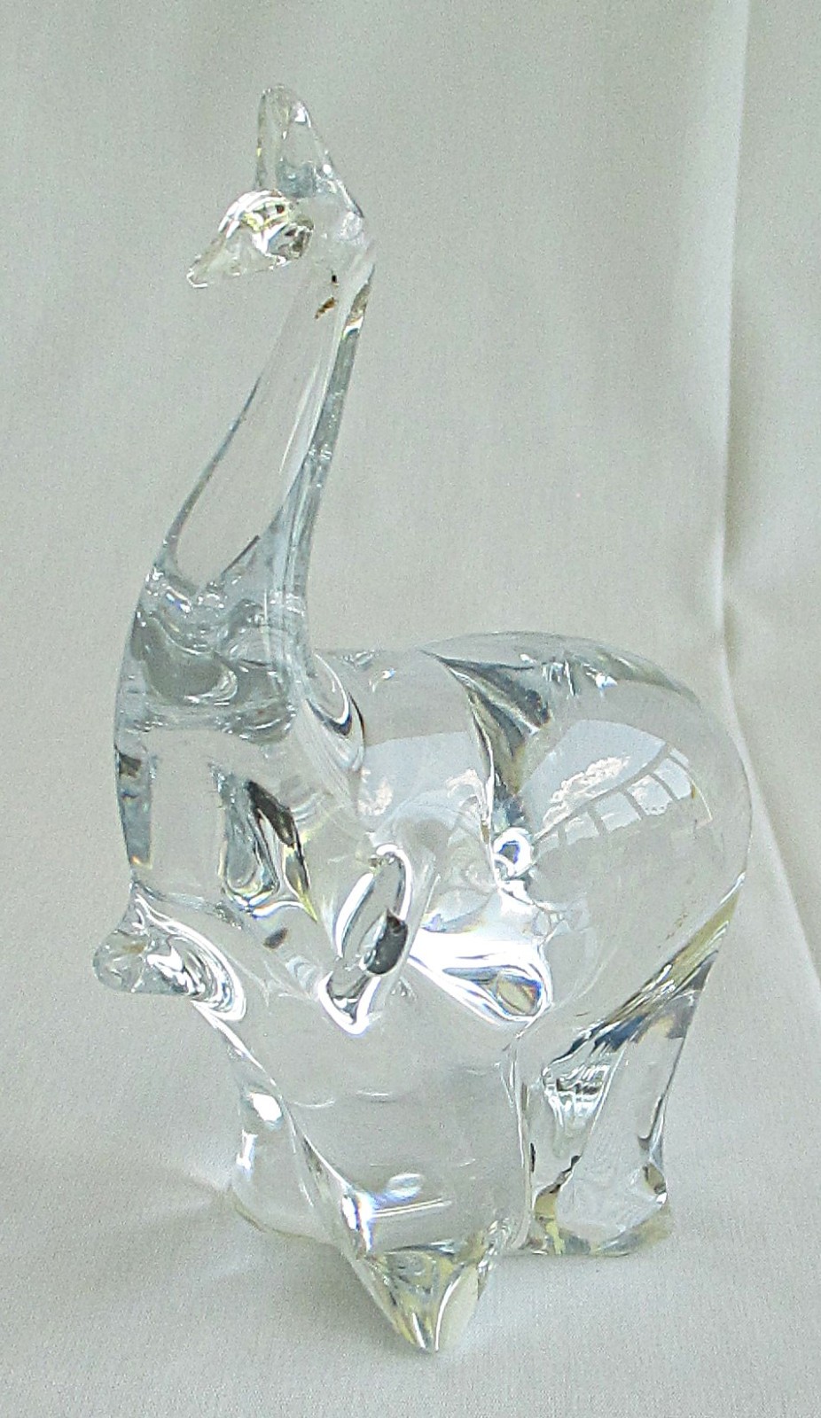Eneryda Sweden Art Glass Crystal Elephant Paperweight 8 inches Tall