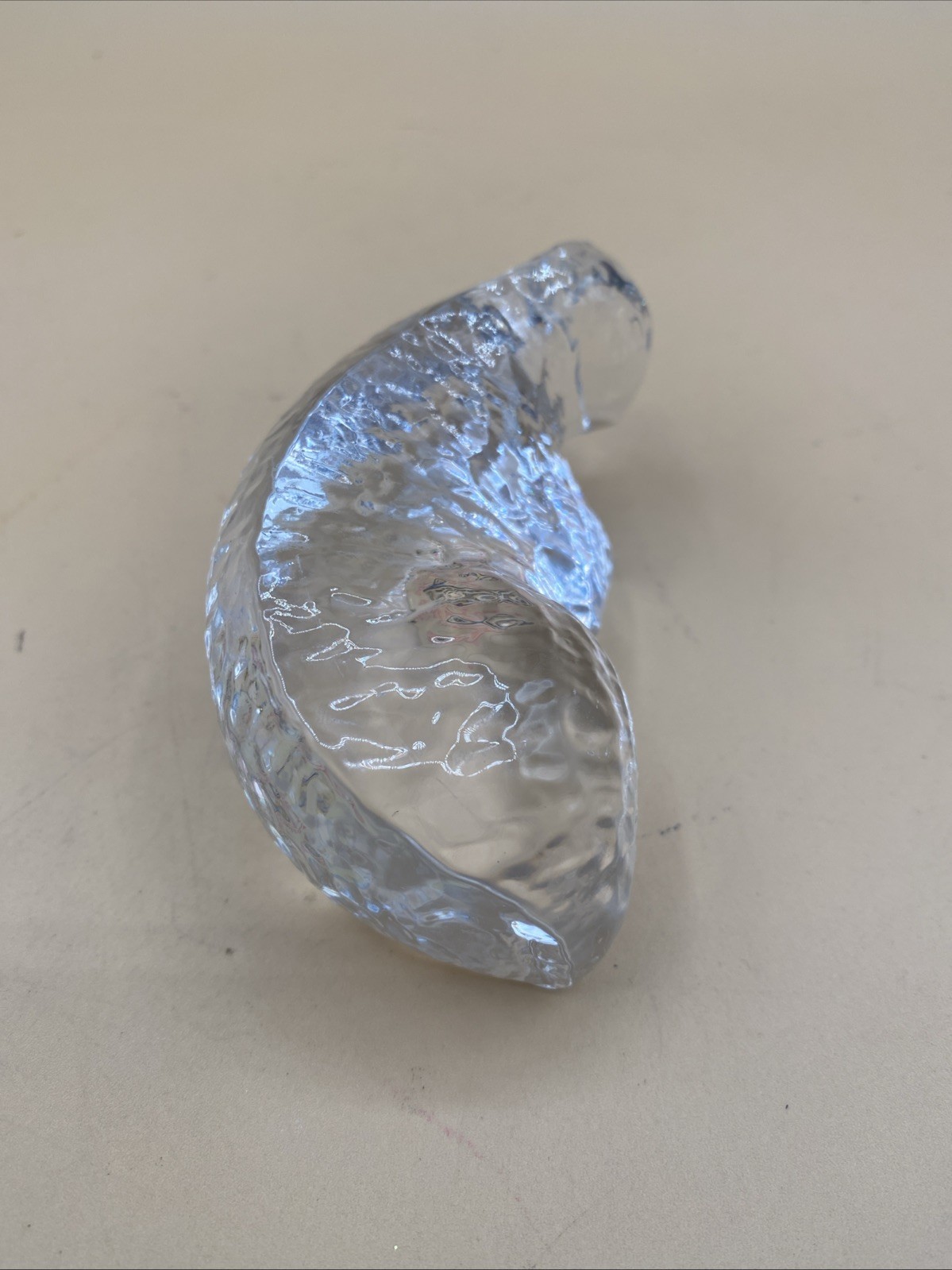 Dansk Full Lead Crystal Nativity Sheep Figurine Textured Clear Glass Sculpture