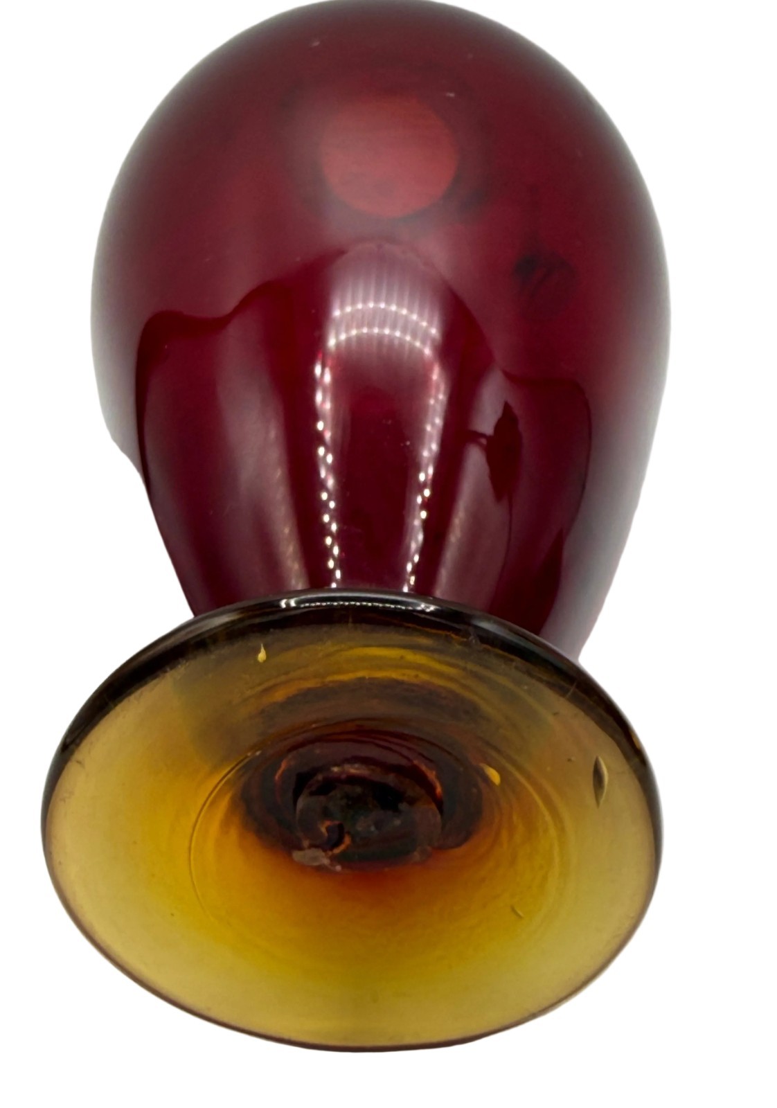 Vintage Hand-Blown Glass Vase Crafted in the Classical Amphora Style