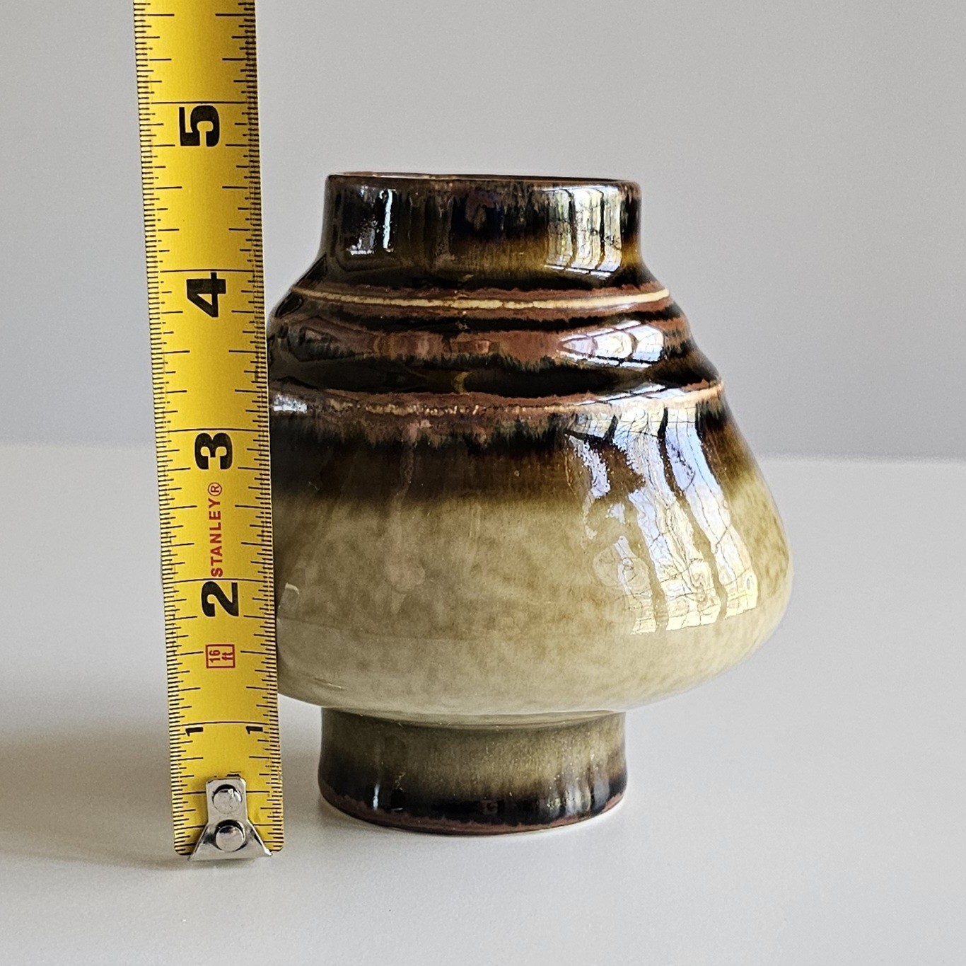 Rörstrand Sweden BAMBOO Vase Olle Alberius Mid Century Modern Art Pottery 4.5″