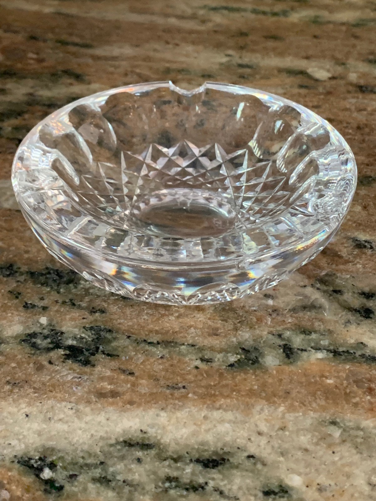 Vintage SIGHNED Waterford Crystal Cigarette Cigar Ashtray Made In Ireland