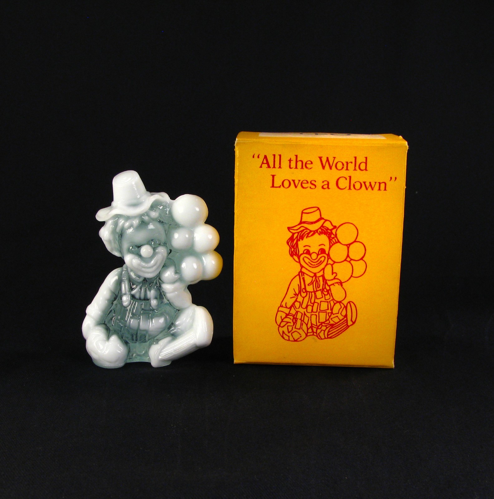 Mosser Glass Light Blue Opalescent Balloon Clown “Cleo” 1981