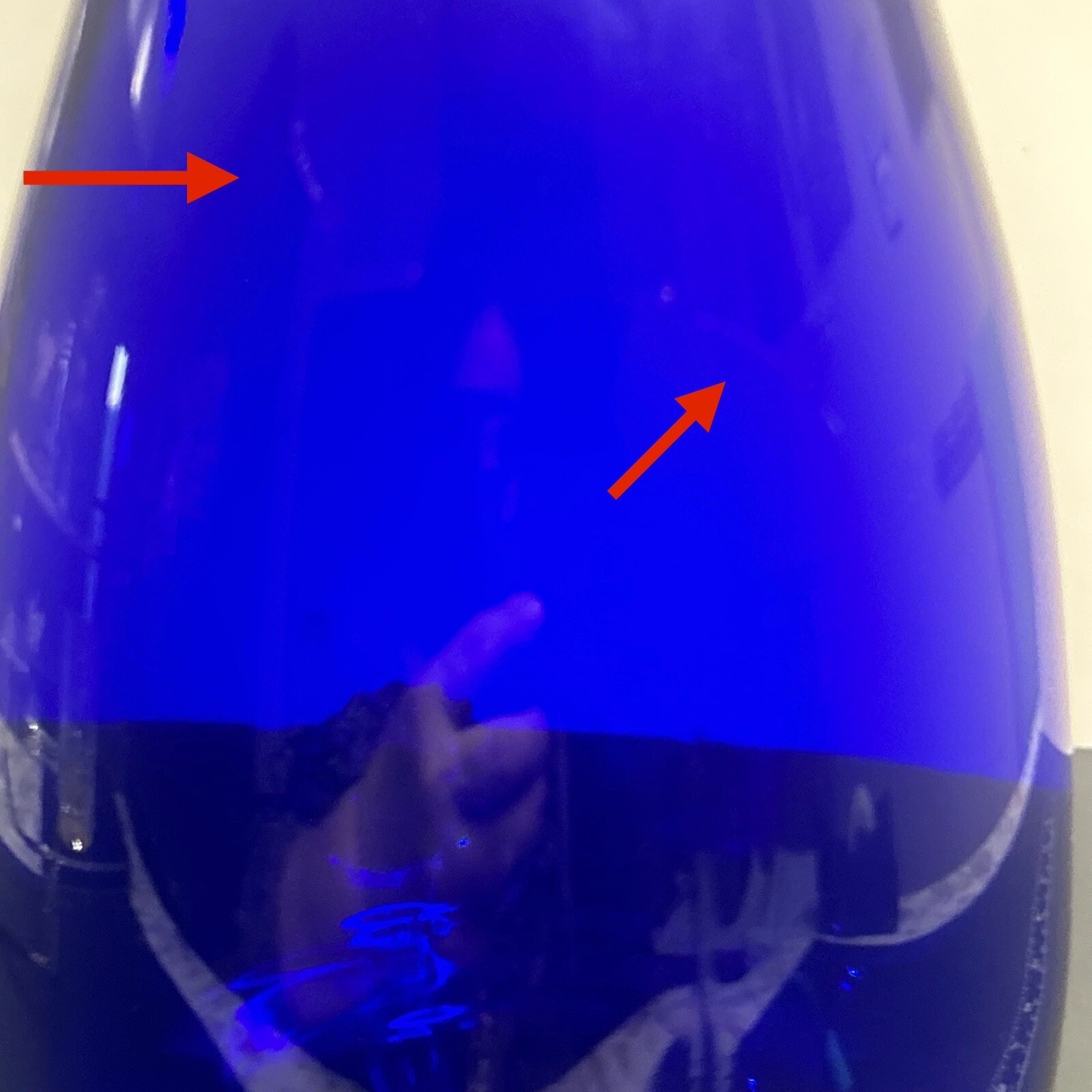 Vintage Louie Cobalt Blue Line 20 Clear Applied Handle 9.75″ Vase ~ READ~