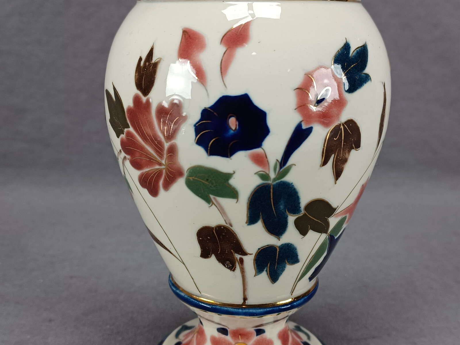 Late 19th Century Adolf Raschka Nesselsdorf Hand Painted Floral Faience Vase