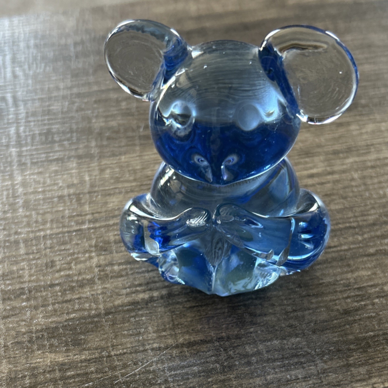United States Commemorative Fine Art Gallery Blue Glass Koala Bear Figurine