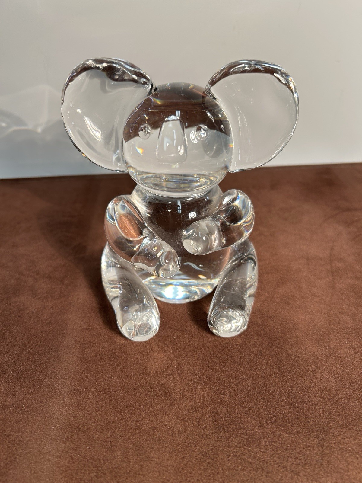 Signed Steuben Glass Lloyd Atkins Crystal Koala Bear Sculpture 1971