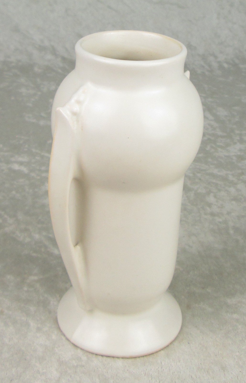 Roseville Pottery 733-6 Art Deco Vase 2 Handle White 6-3/8 inch Tall