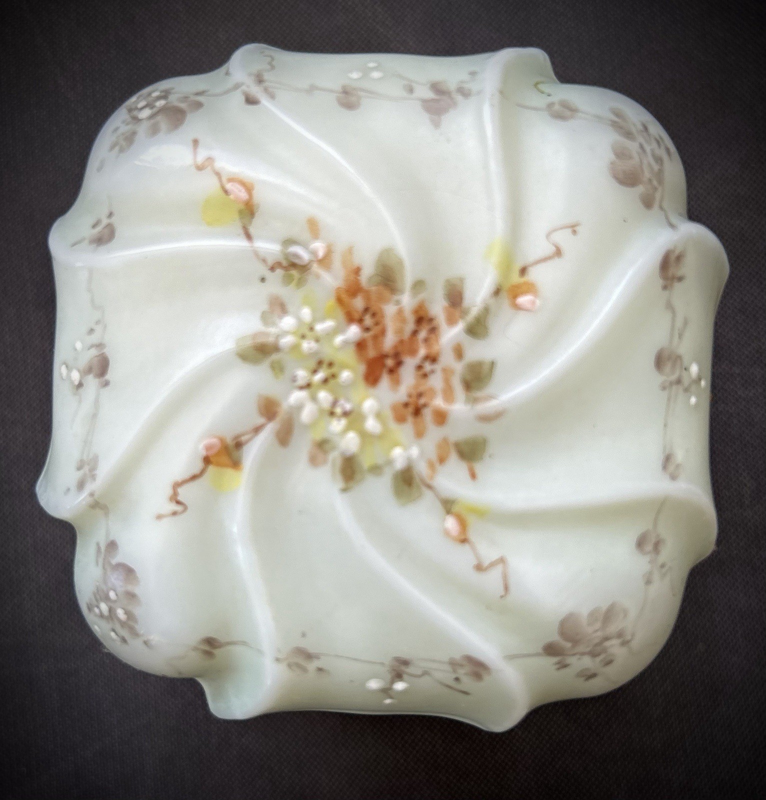 Wavecrest Hinged Jewelry Casket Dresser Box- Hand Painted Flowers