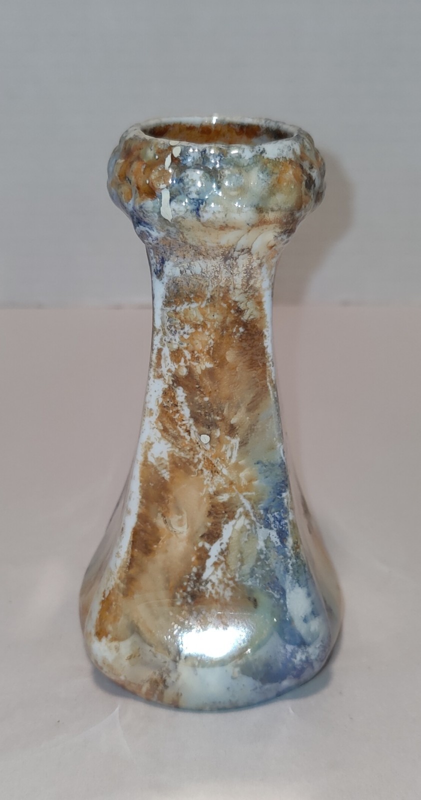 Arabia Finland AAA Vase Ceramic Small Marble Luster Glaze Marked 1928-1932 VTG