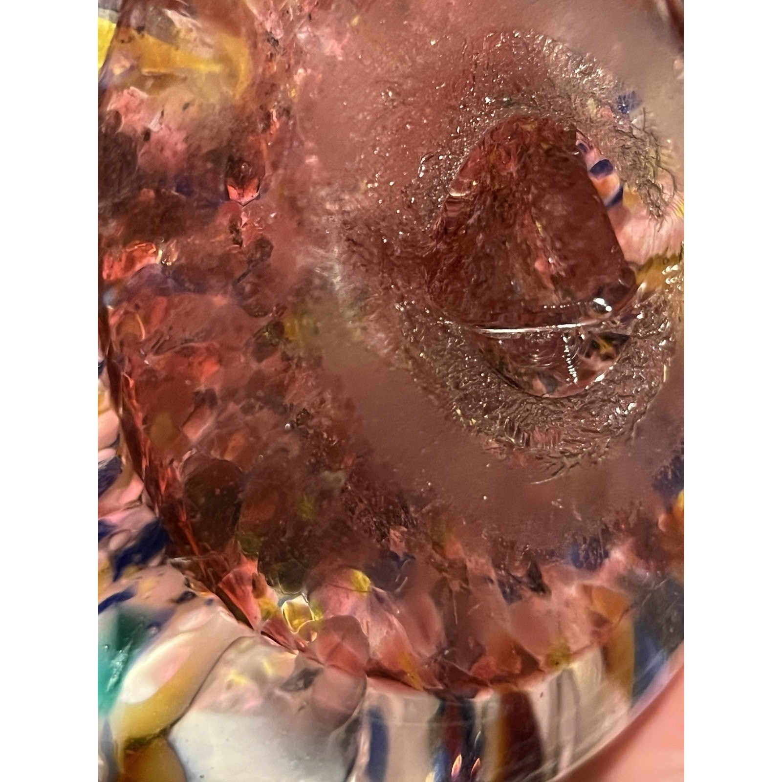 Magnum Plaque on Frit Art Glass Paperweight Hand Blown Donkey Ass End Of Day 4”