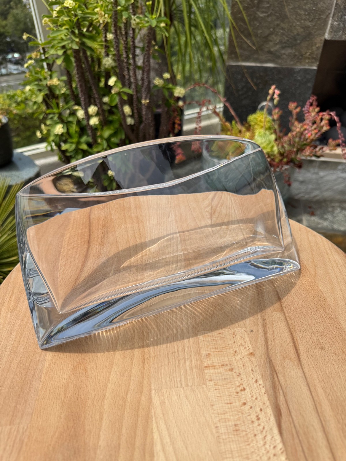 RARE Baccarat Crystal “Eye” Leaning Vase