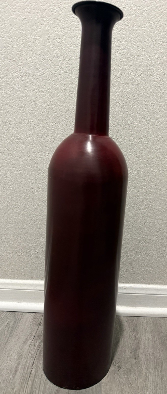 VTG Danish Holmegaard Burgundy Red Metal Vase Designed By Otto Brauer 1960
