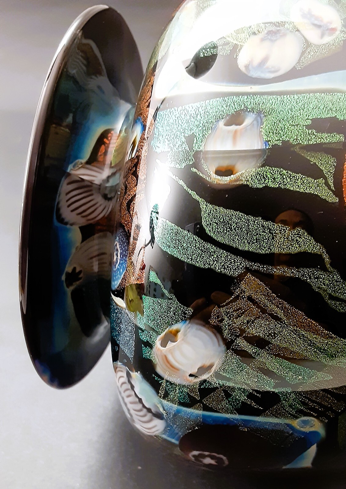 Peter Vanderlaan 1997 Signed Studio Art Glass Anemone Vase/Bowl 6″ x 5.25″
