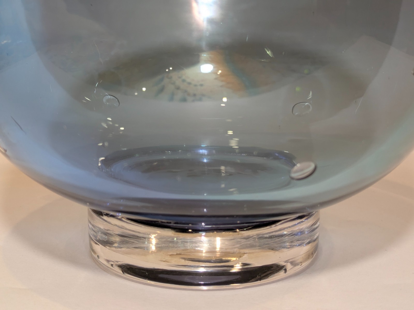 Signed Ole & Marie Hoglund Purple & Green Glass Bowl — NZ Studio Glass Artists