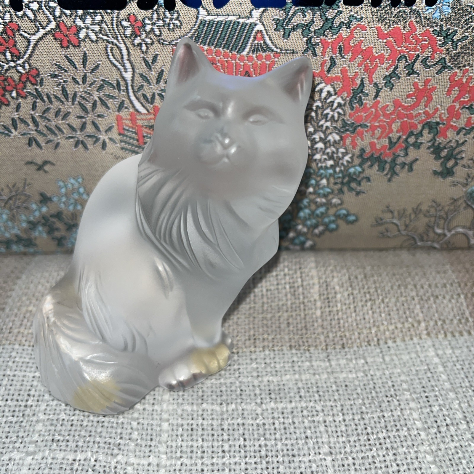 LALIQUE Crystal France Cat Persian Cat Figurine MINT!