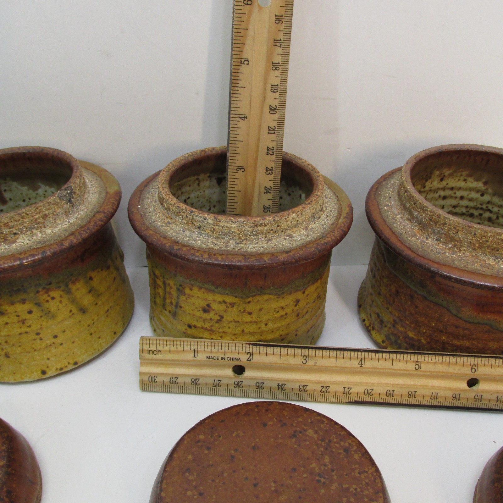 Kenneth Ferguson Pottery signed – 4 pottery jars & Lids -1960’s – 1970’s