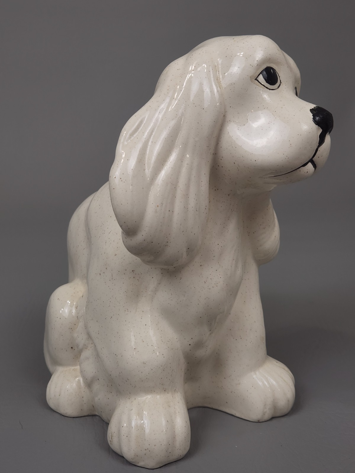 VTG 70s Ceramic Cocker Spaniel Dog Puppy 8″ Figurine HOLLAND MOLD White