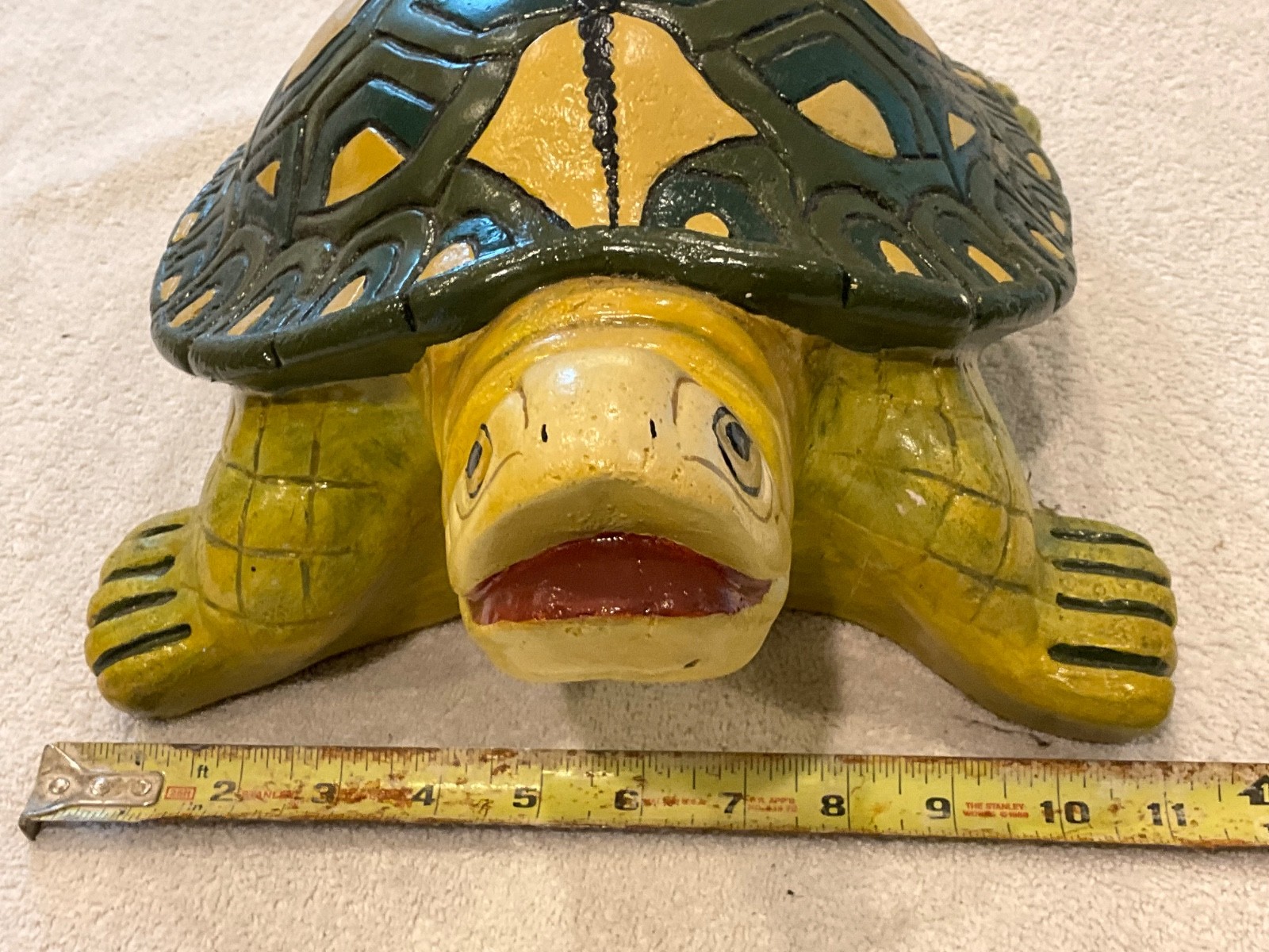 Vintage Brush-McCoy Pottery LARGE 15″ Turtle Figure / Garden Ornament MCM