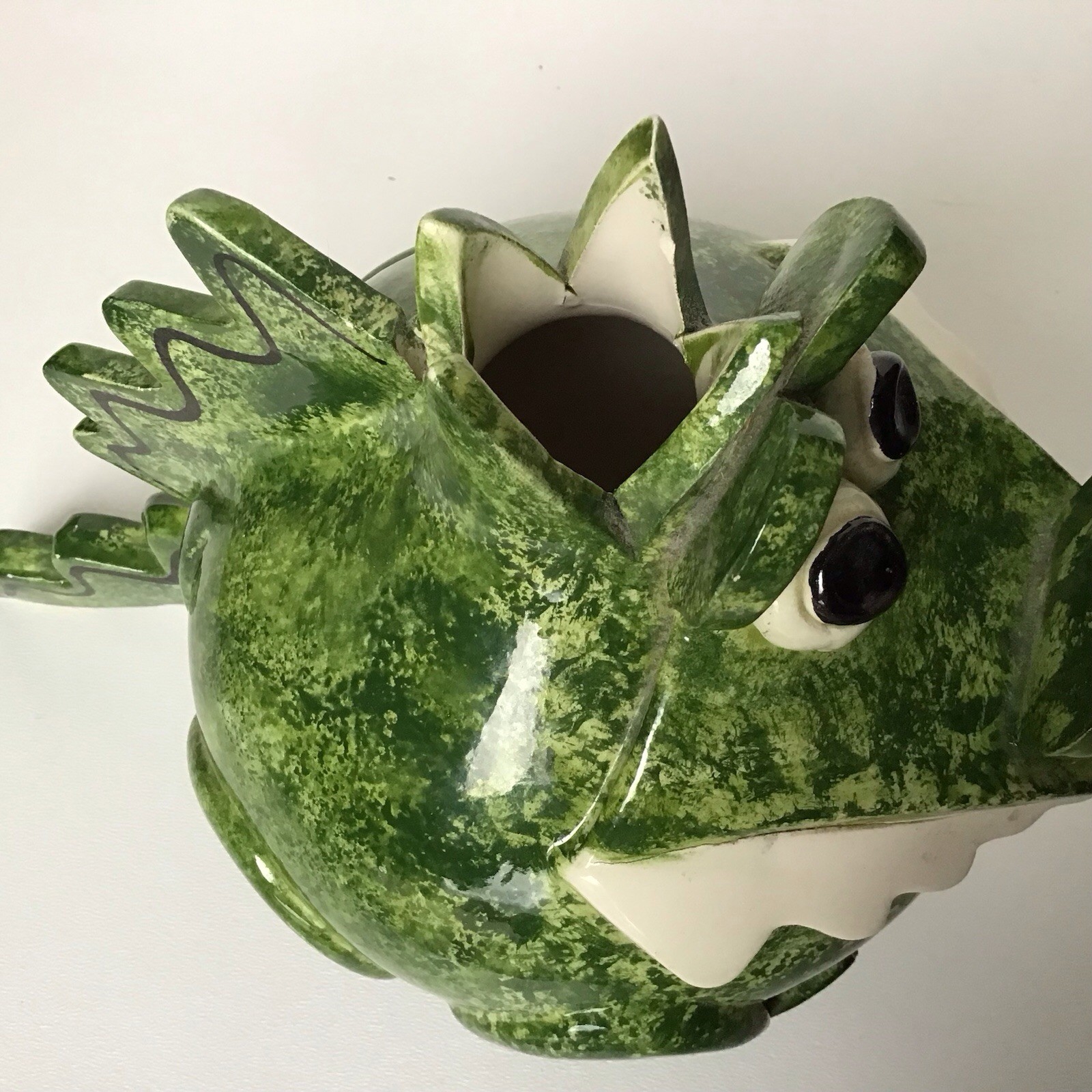Ceramic Whimsical Alligator Sculpture Vase Double Creek Art Pottery Barwick USA