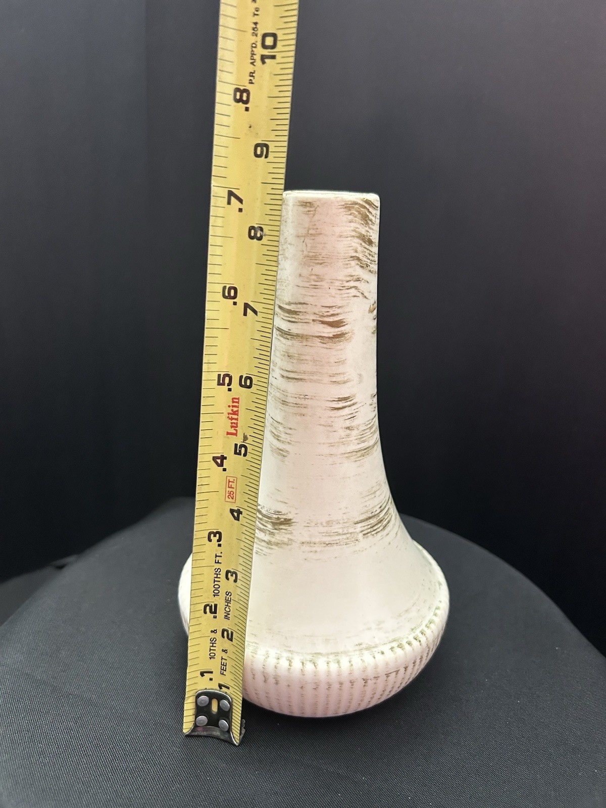 Vintage 60’s McCoy Pottery Genie White Gold Bud Vase 8.5in Modern Contemporary