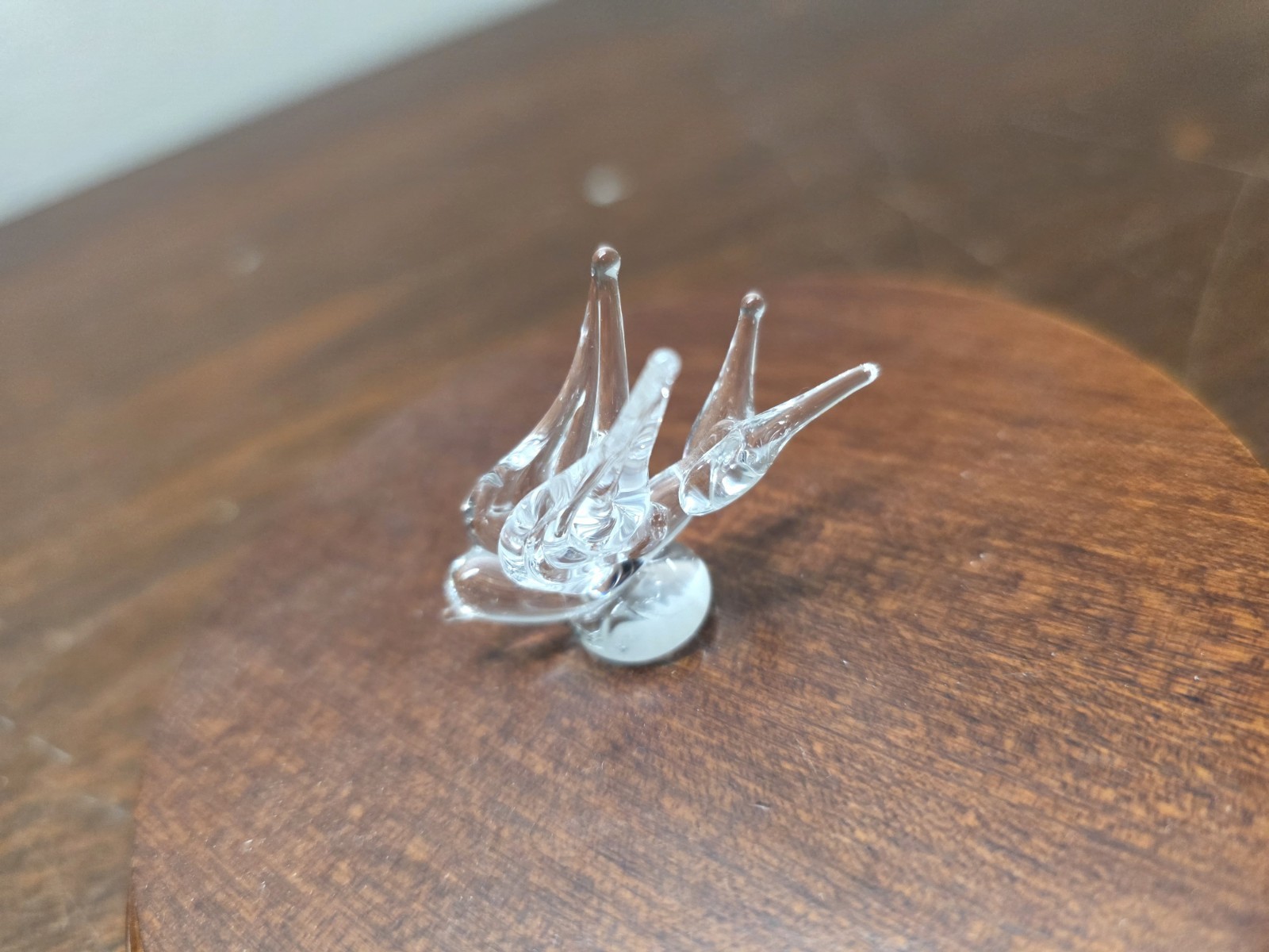Miniature Clear Art Glass Flying Bird Figurine Mini Decoration