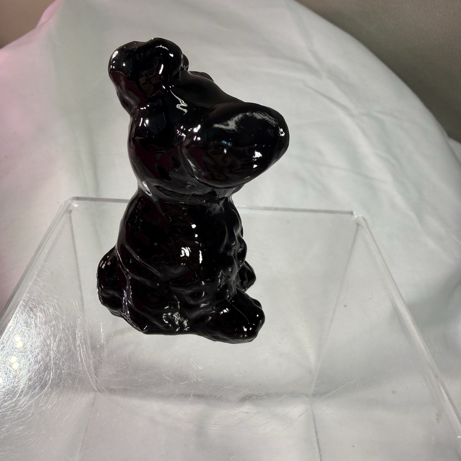 Viking Art Glass Black Dog Black Turtle And Black Puppy Small Figures READ Desc.