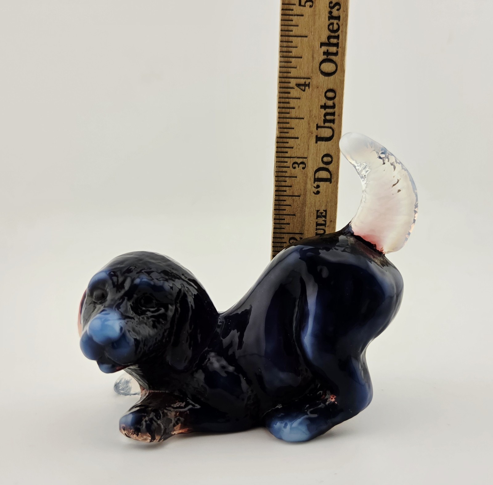Fenton Glass 2003 Opalescent Plum Puppy Figurine Carolyns Collectibles Exclusive