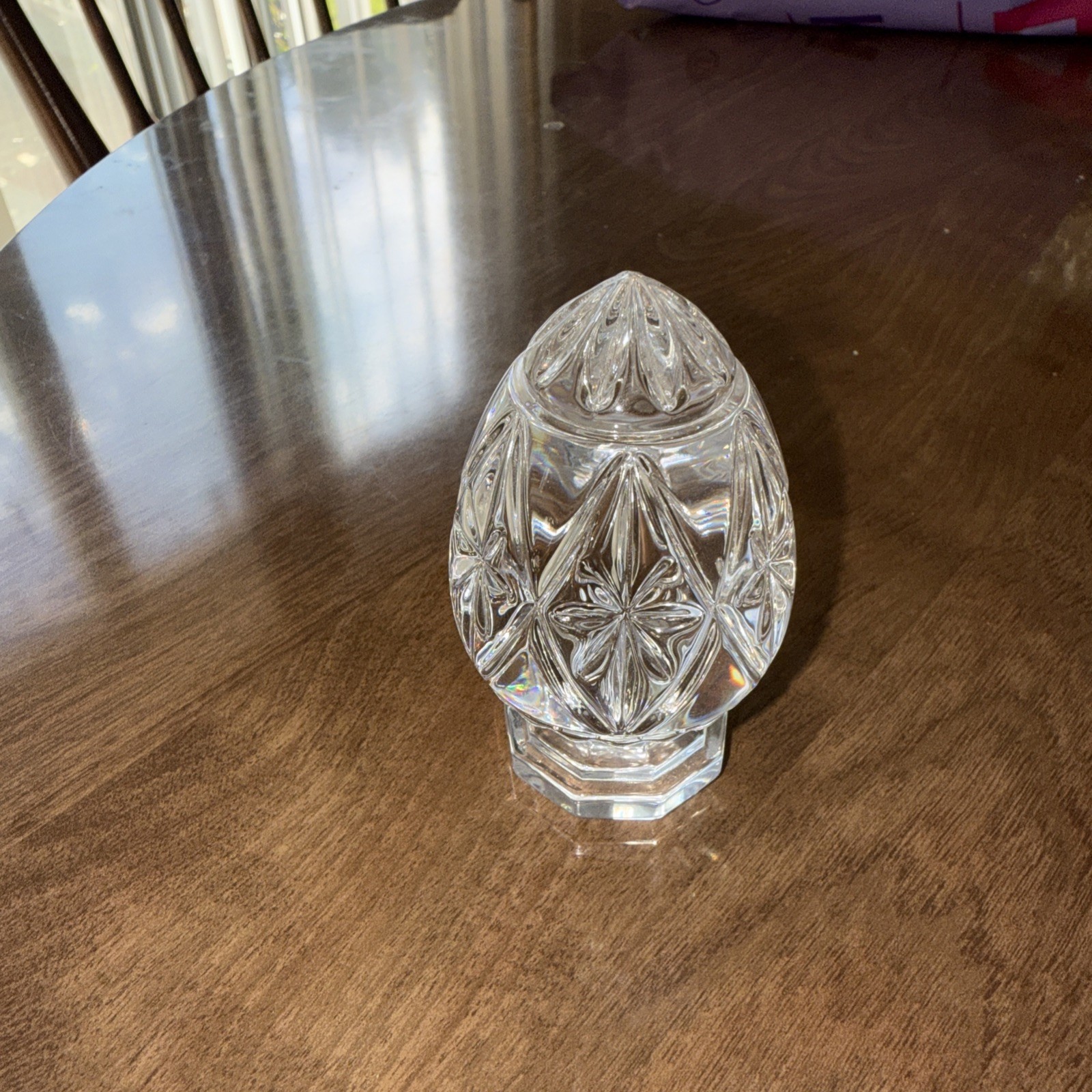 Vintage Bleikristall Germany 24% Lead Crystal Glass Egg Paperweight