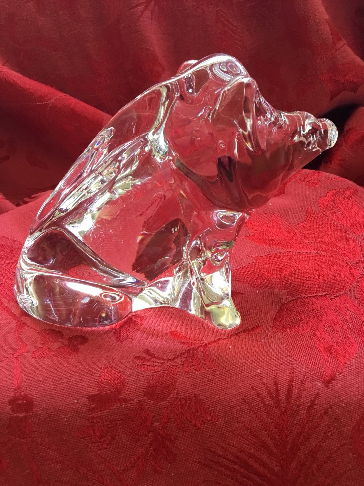 FLAWLESS Exquisite BACCARAT Crystal WILD BOAR RAZORBACK WARTHOG HOG Figurine