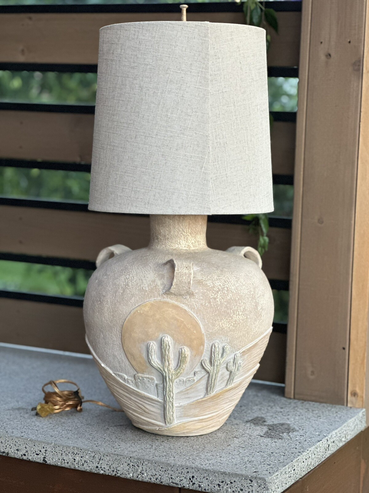 Ceramic Cactus Table Lamp VERY UNIQUE