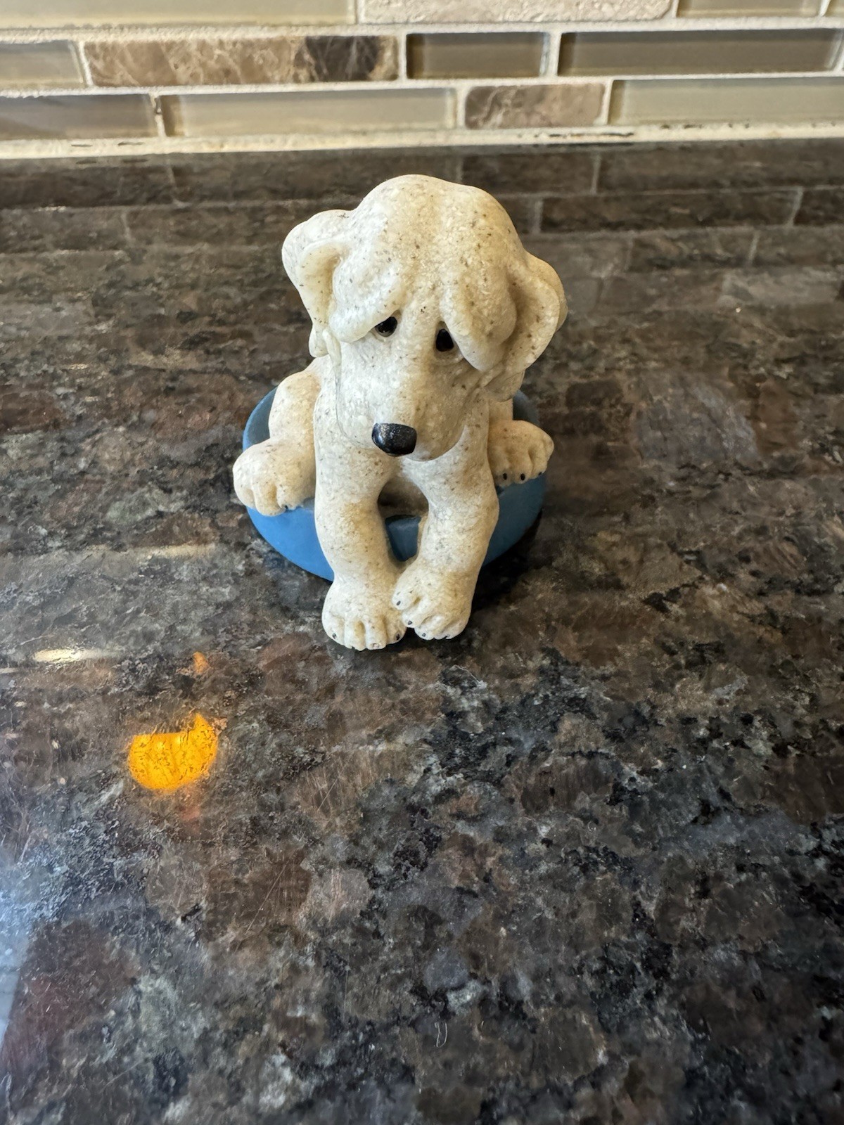 Quarry Critters Dog “Patience” In A Bowl 2.75” x 2.25” 2001 #50184 Vtg READ
