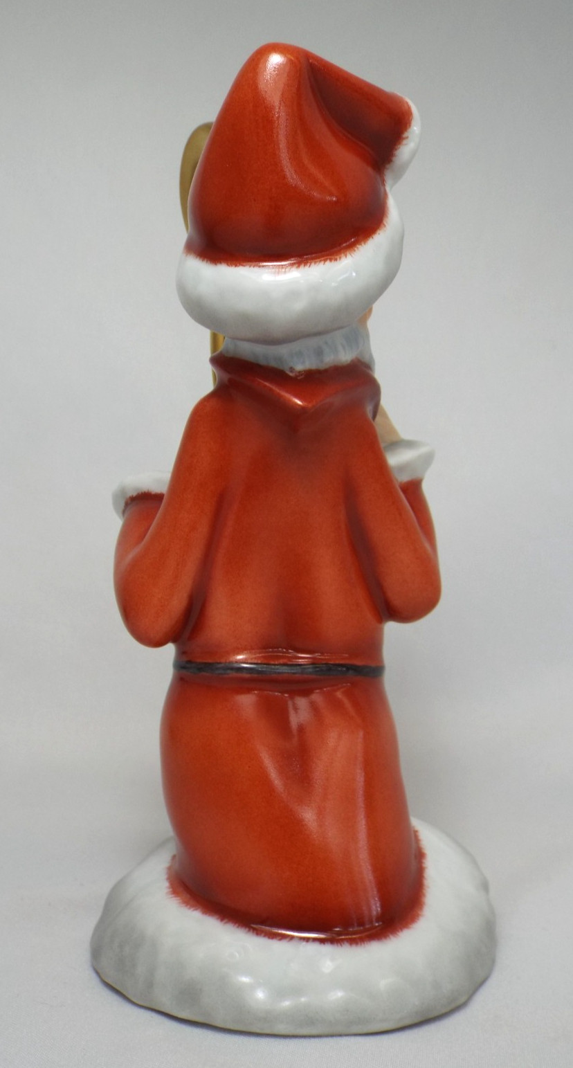 Herend FIGURINE 6″ Father Christmas Santa Claus 15805 Hungary 24K Gold Red White