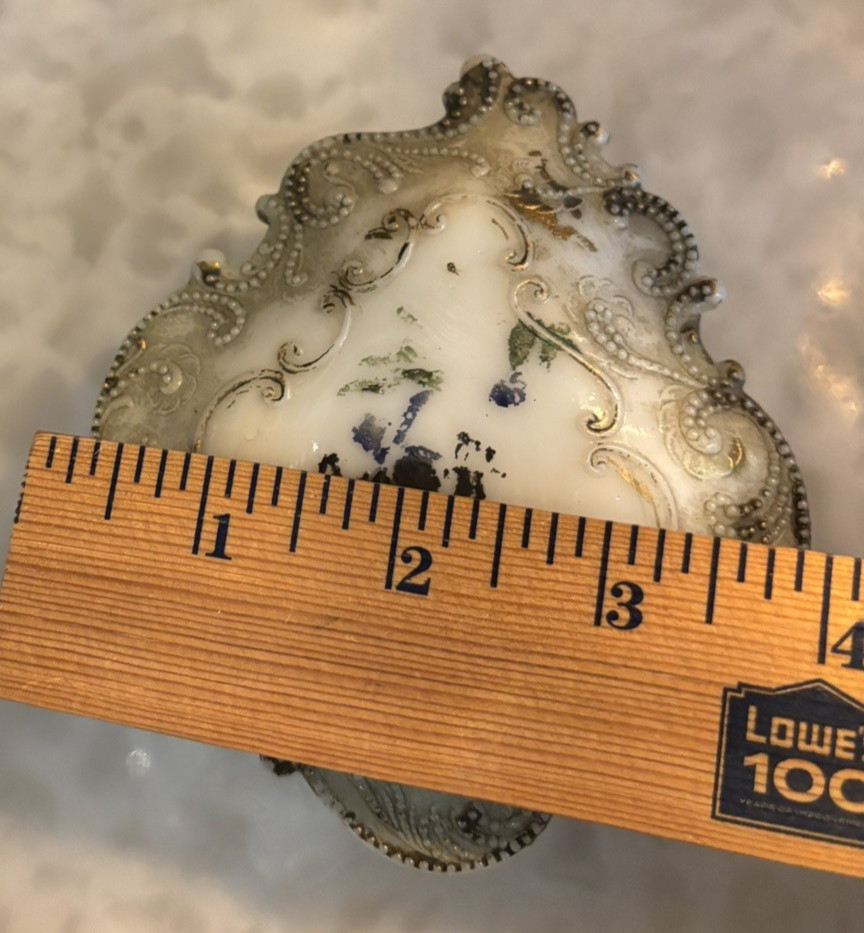 Antique Dithridge & Co late 1800’s Pair (2) White Milk Glass Jewel Boxes Rare