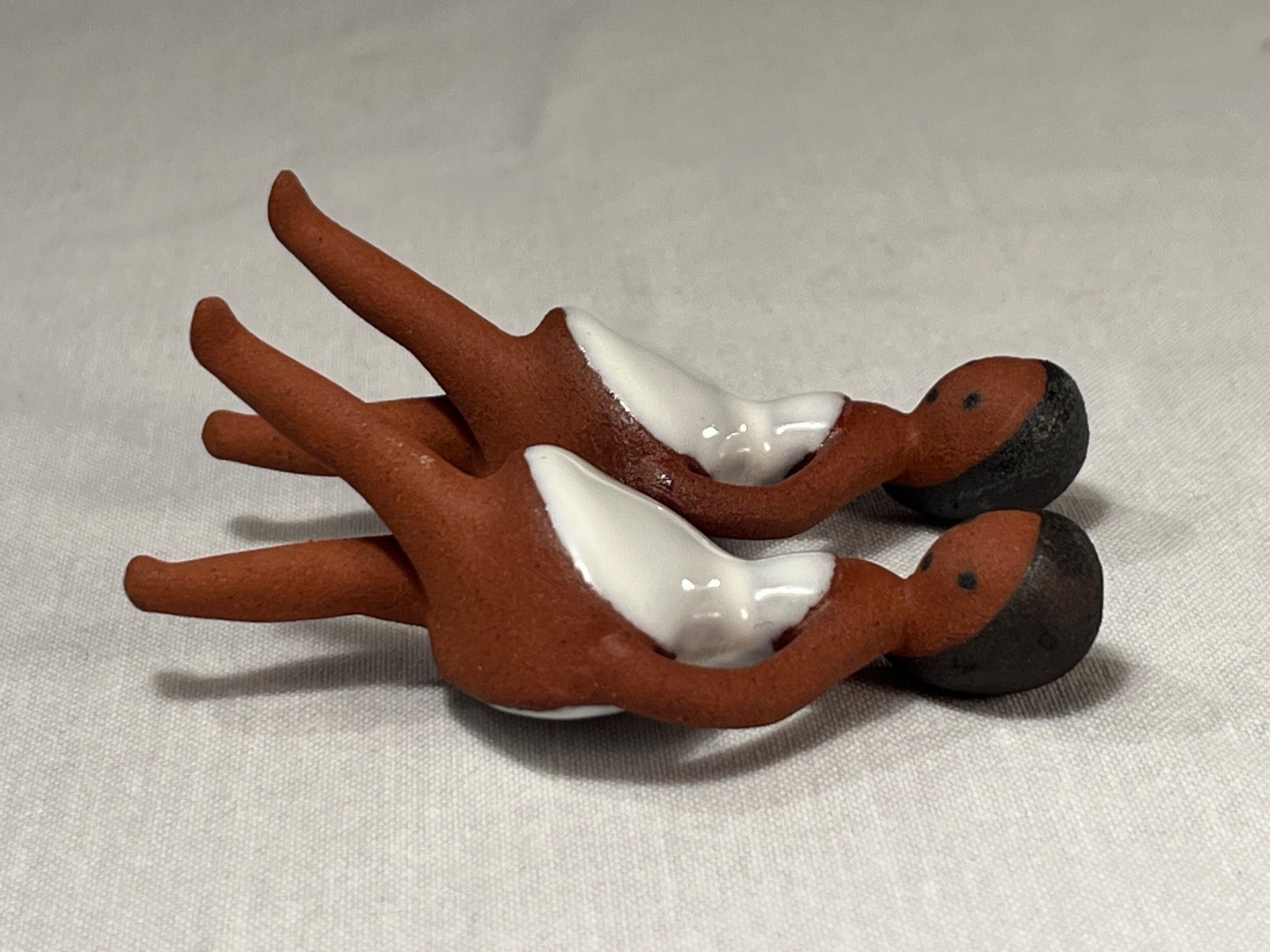 Vintage Edith of Danmark Pottery Terracotta Clay Redware Ballerina Figurines