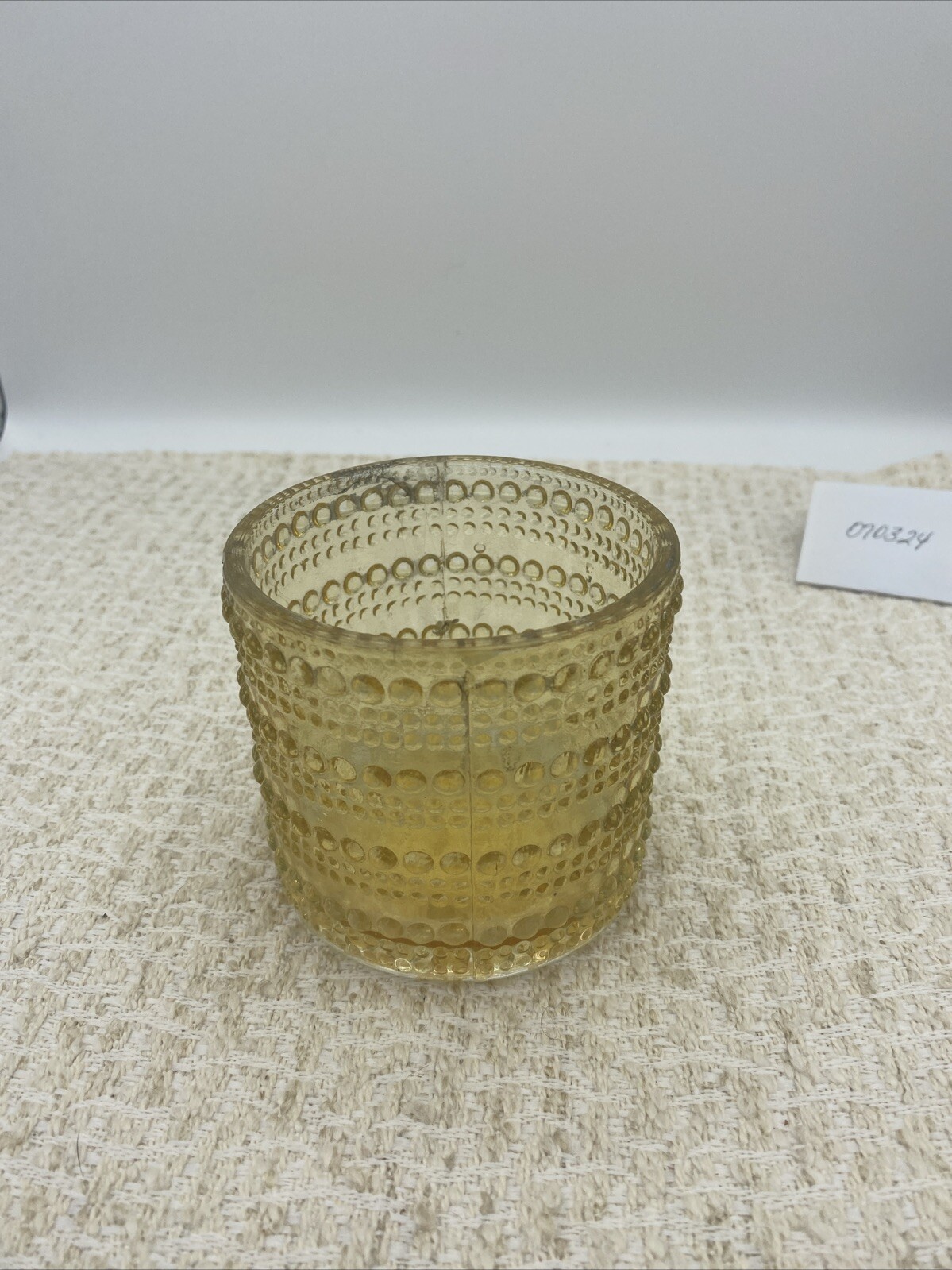 1 Light Amber KASTEHELMI Votive Tealight Candle Holder 3 Inches Tall