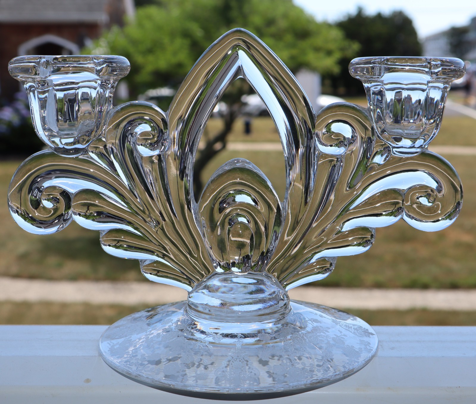 CAMBRIDGE ROSEPOINT ROSE POINT 2 LITE CANDLESTICKS CAPRICE BLANK