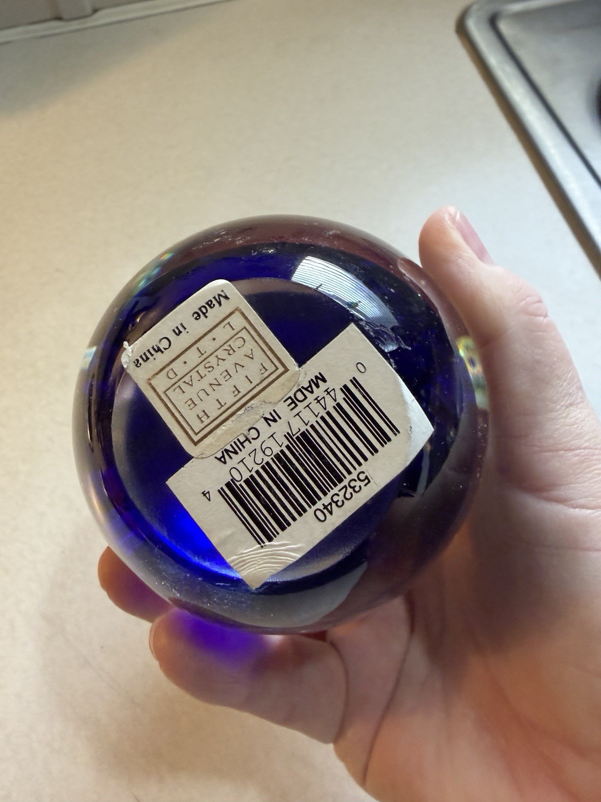 Art Glass Paperweight Under Water Sea Life